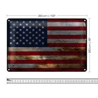 Blechschild Flagge Vereinigte Staaten 30x20cm States Rost
