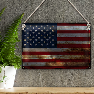 Blechschild Flagge Vereinigte Staaten 30x20cm States Rost