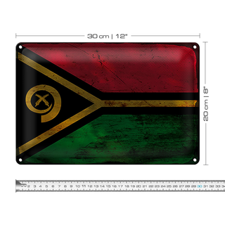 Blechschild Flagge Vanuatu 30x20cm Flag of Vanuatu Rost