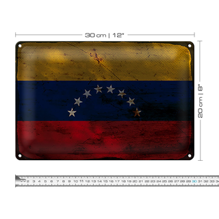 Blechschild Flagge Venezuela 30x20cm Flag Venezuela Rost