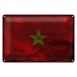Blechschild Flagge Vietnam 30x20cm Flag of Vietnam Rost