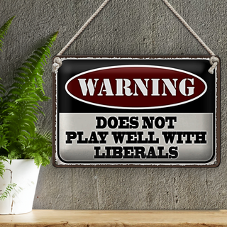 Blechschild Spruch 30x20cm Warning does not play well with