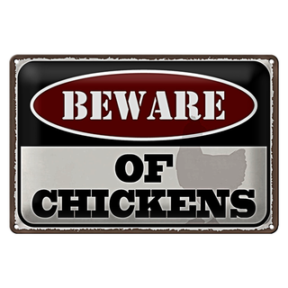 Blechschild Spruch 30x20cm bewahre of chickens