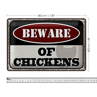 Blechschild Spruch 30x20cm bewahre of chickens