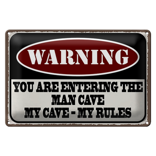 Blechschild Spruch 30x20cm Warning you entering man cave