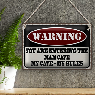 Blechschild Spruch 30x20cm Warning you entering man cave