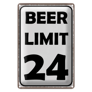 Blechschild Spruch 20x30cm BEER Limit 24 Bier