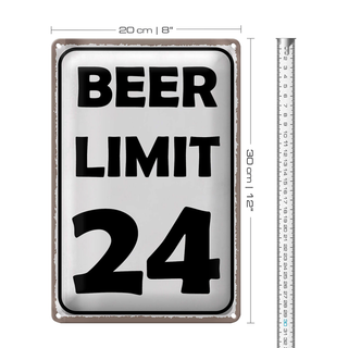 Blechschild Spruch 20x30cm BEER Limit 24 Bier