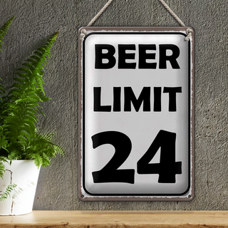 Blechschild Spruch 20x30cm BEER Limit 24 Bier