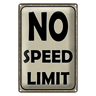 Blechschild Spruch 20x30cm No speed limit