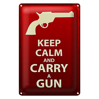 Blechschild Spruch 20x30cm Keep Calm and carry a gun