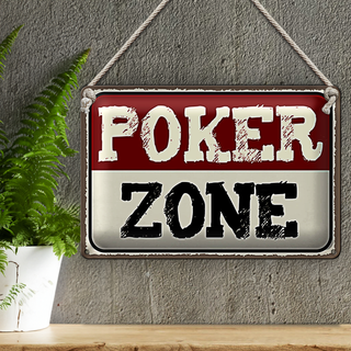 Blechschild Spruch 30x20cm Poker Zone
