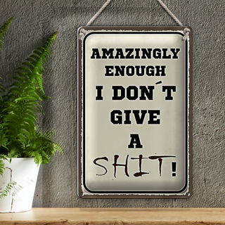 Blechschild Spruch 20x30cm amazingly i dont give a shit