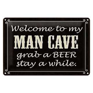 Blechschild Spruch 30x20cm welcome to my MAN CAVE
