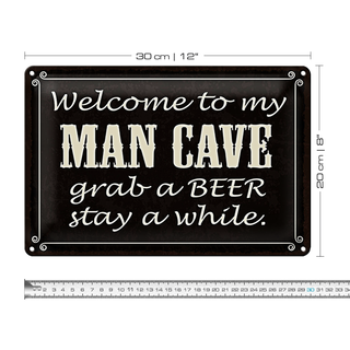 Blechschild Spruch 30x20cm welcome to my MAN CAVE
