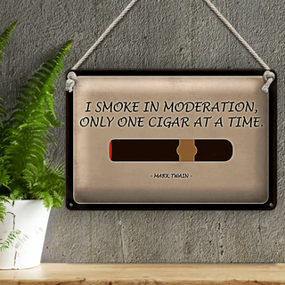 Blechschild Spruch 30x20cm i smoke in moderation only cigar