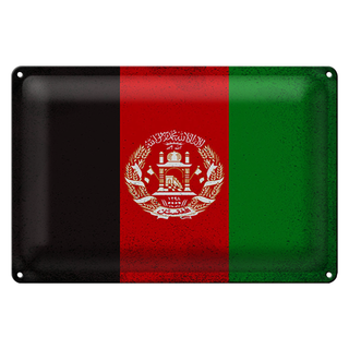 Blechschild Flagge Afghanistan 30x20cm Afghanistan Vintage