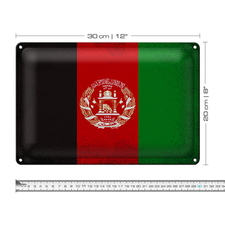 Blechschild Flagge Afghanistan 30x20cm Afghanistan Vintage