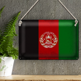 Blechschild Flagge Afghanistan 30x20cm Afghanistan Vintage