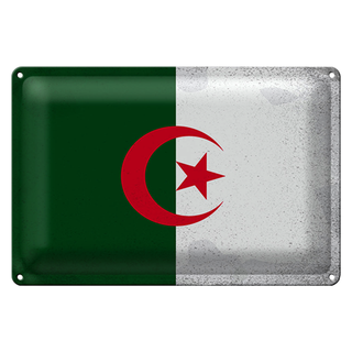 Blechschild Flagge Algerien 30x20cm Flag Algeria Vintage