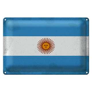 Blechschild Flagge Argentinien 30x20cm Argentina Vintage