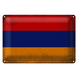 Blechschild Flagge Armenien 30x20cm Flag Armenia Vintage