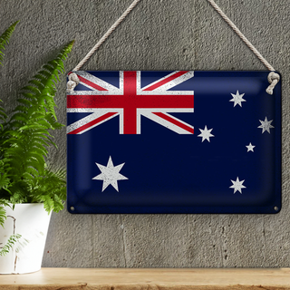Blechschild Flagge Australien 30x20cm Australia Vintage