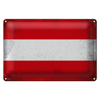 Blechschild Flagge Österreich 30x20cm Flag Austria Vintage