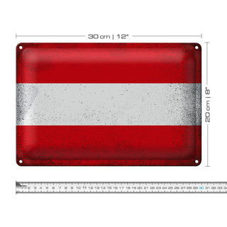 Blechschild Flagge Österreich 30x20cm Flag Austria Vintage