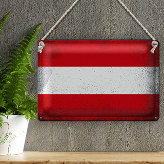Blechschild Flagge Österreich 30x20cm Flag Austria Vintage