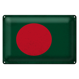 Blechschild Flagge Bangladesch 30x20cm Bangladesh Vintage
