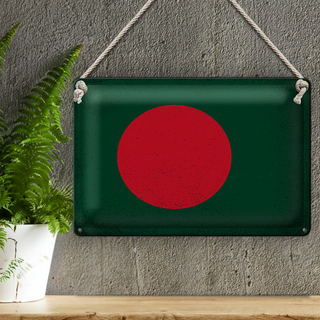 Blechschild Flagge Bangladesch 30x20cm Bangladesh Vintage