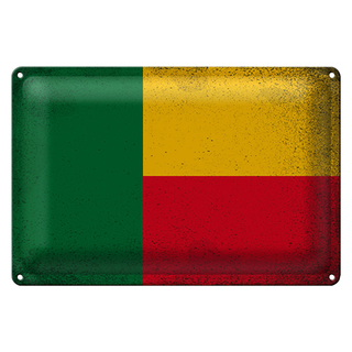 Blechschild Flagge Benin 30x20cm Flag of Benin Vintage