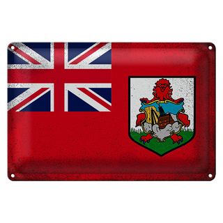 Blechschild Flagge Bermuda 30x20cm Flag of Bermuda Vintage