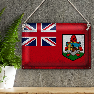 Blechschild Flagge Bermuda 30x20cm Flag of Bermuda Vintage
