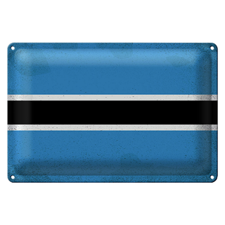 Blechschild Flagge Botswana 30x20cm Flag Botsuana Vintage