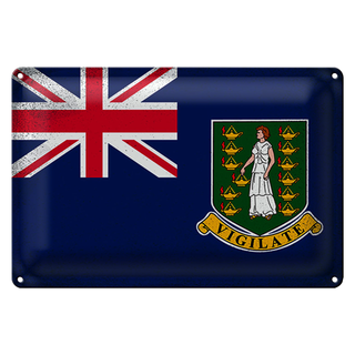 Blechschild Flagge Britische Jungferninseln 30x20cm Vintage