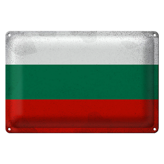 Blechschild Flagge Bulgarien 30x20cm Flag Bulgaria Vintage