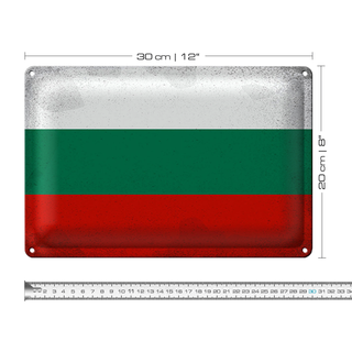 Blechschild Flagge Bulgarien 30x20cm Flag Bulgaria Vintage