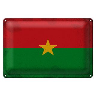 Blechschild Flagge Burkina Faso 30x20cm Flag Vintage