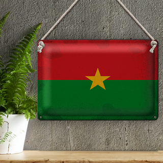 Blechschild Flagge Burkina Faso 30x20cm Flag Vintage
