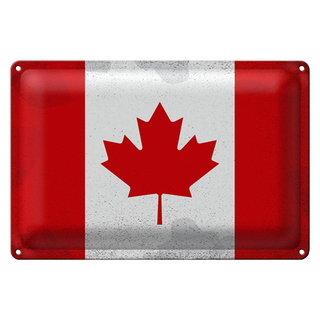 Blechschild Flagge Kanada 30x20cm Flag of Canada Vintage