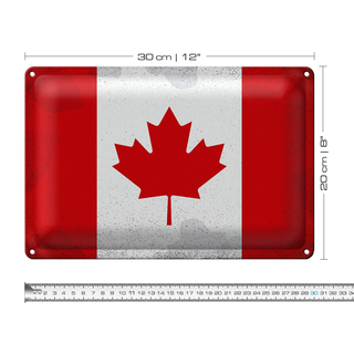 Blechschild Flagge Kanada 30x20cm Flag of Canada Vintage