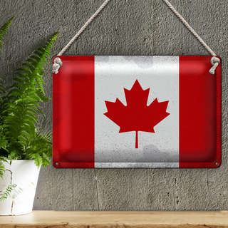 Blechschild Flagge Kanada 30x20cm Flag of Canada Vintage