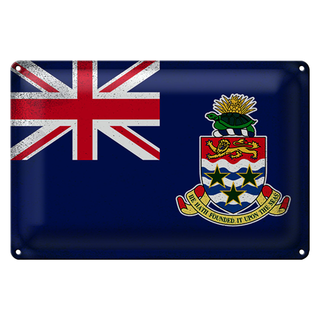 Blechschild Flagge Cayman Islands 30x20cm Flag Vintage