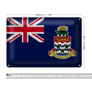 Blechschild Flagge Cayman Islands 30x20cm Flag Vintage