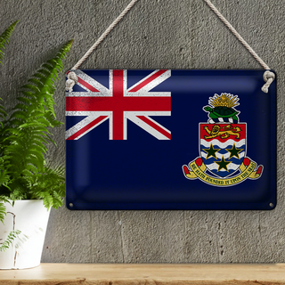 Blechschild Flagge Cayman Islands 30x20cm Flag Vintage