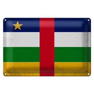 Blechschild Flagge Zentralafrikanische Republik 30x20cm VI