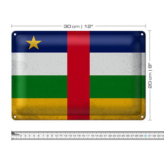 Blechschild Flagge Zentralafrikanische Republik 30x20cm VI