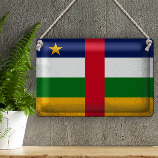 Blechschild Flagge Zentralafrikanische Republik 30x20cm VI